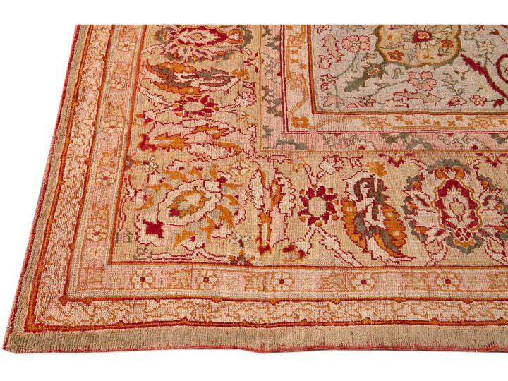Antique Oushak Wool Rug 12 X 16
