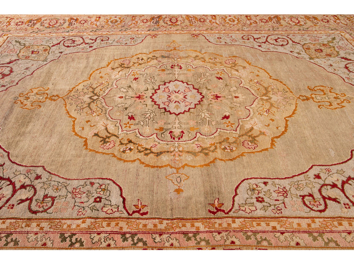 Antique Oushak Wool Rug 12 X 16