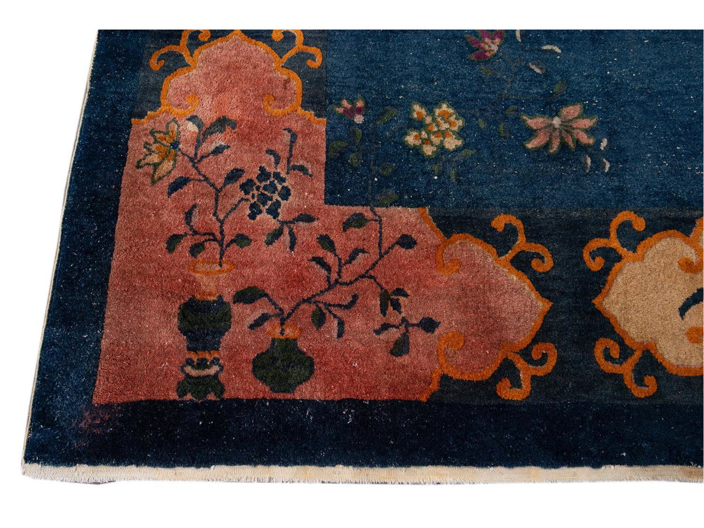 Antique Art Deco Chinese wool Rug 12 X 13
