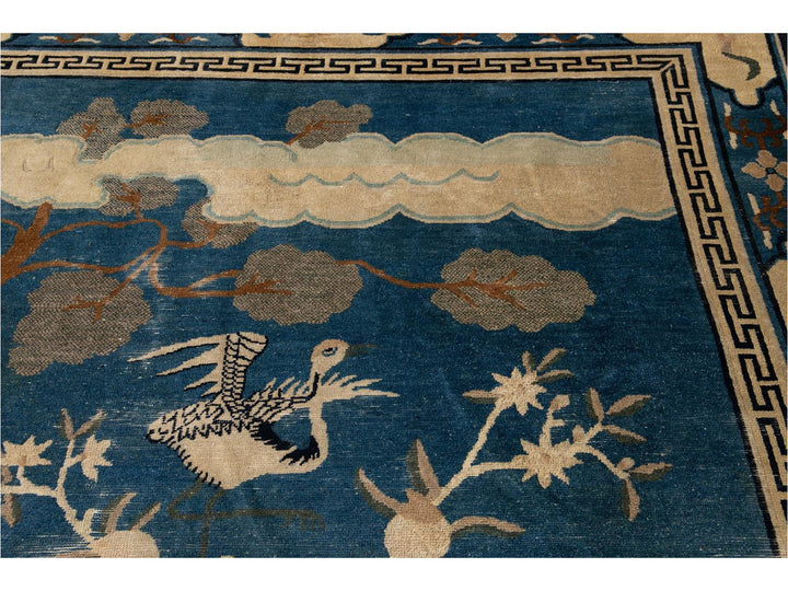 Antique Chinese Peking Wool Rug 8 X 9