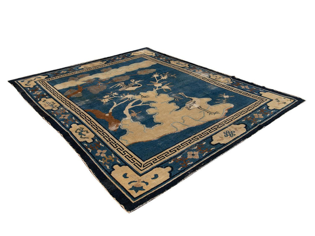 Antique Chinese Peking Wool Rug 8 X 9