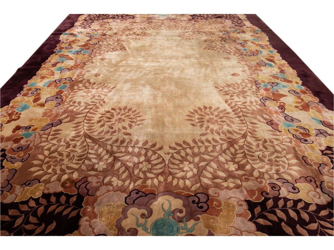 Antique Art Deco Chinese  Rug 11 X 17