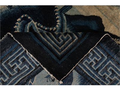 Antique Art Deco Chinese Square Wool Rug 6 X 7