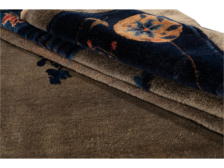 Antique Art Deco Chinese Wool Rug 9 X 12
