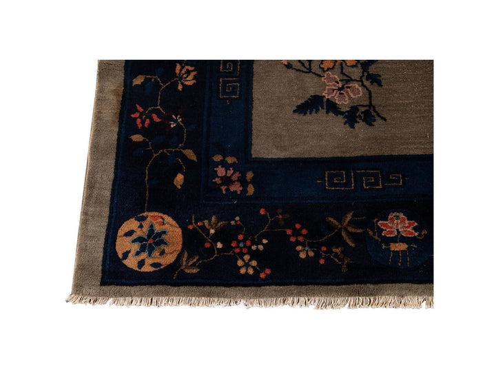 Antique Art Deco Chinese Wool Rug 9 X 12