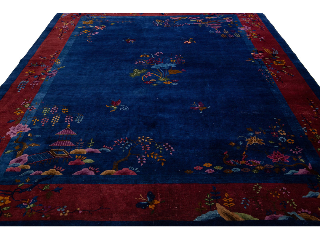 Antique Art Deco Chinese Rug 9 X 12