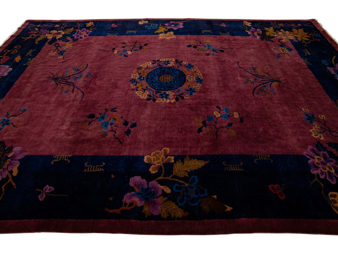 Antique Art Deco Chinese Rug 9 X 12