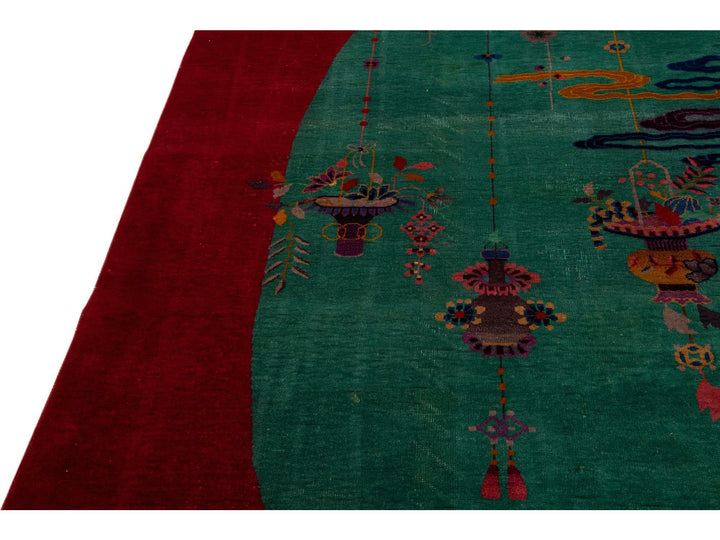 Antique Art Deco Chinese Rug 9 X 12