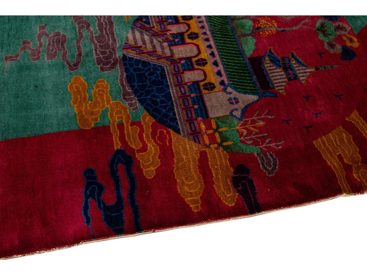Antique Art Deco Chinese Rug 9 X 12