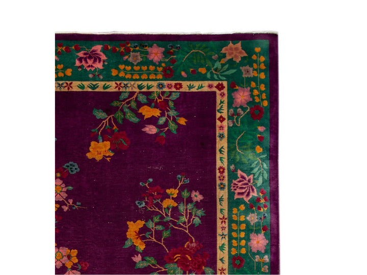 Antique Chinese Art Deco Wool Rug 9 X 14