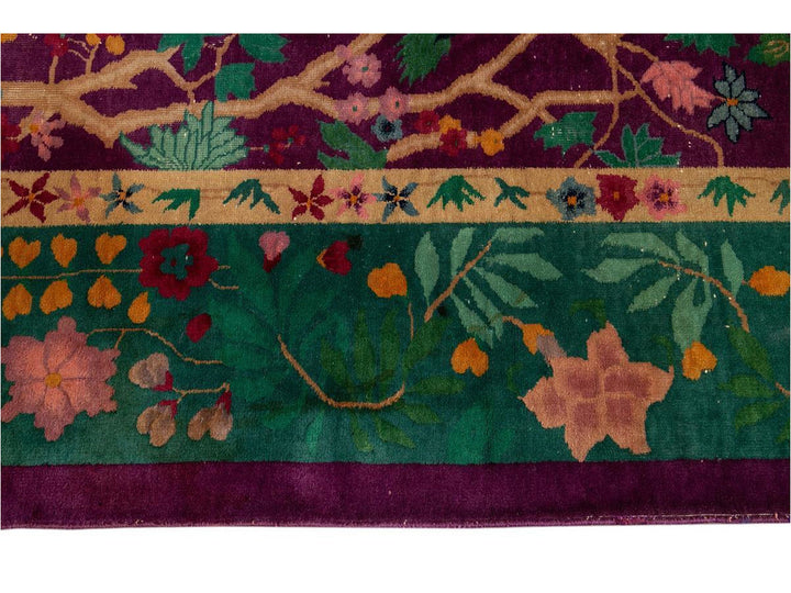 Antique Chinese Art Deco Wool Rug 9 X 14