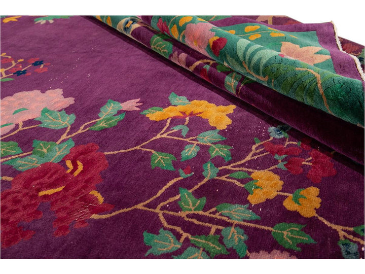 Antique Chinese Art Deco Wool Rug 9 X 14