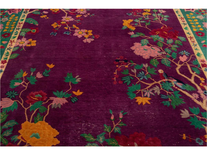 Antique Chinese Art Deco Wool Rug 9 X 14