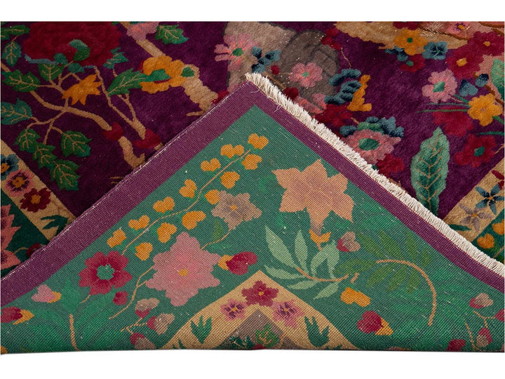 Antique Chinese Art Deco Wool Rug 9 X 14