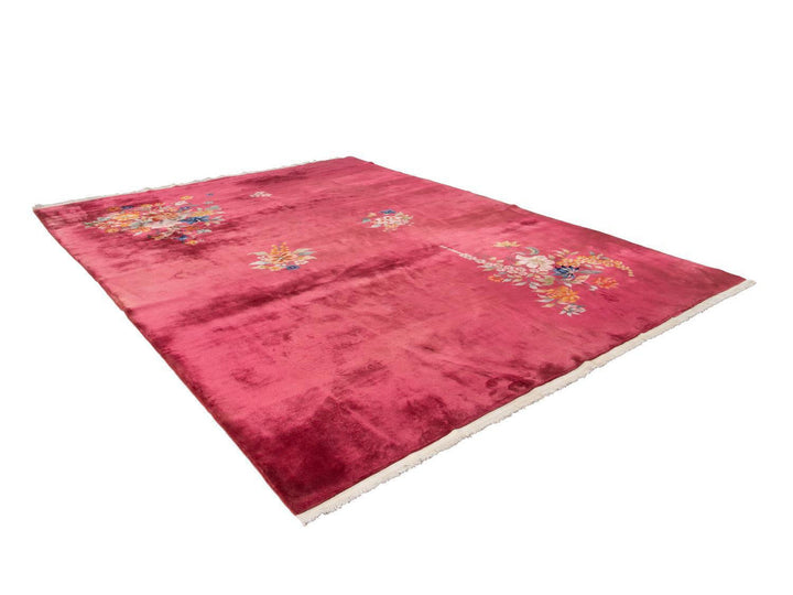 Vintage Art Deco Chinese Room size Wool Rug 10 X 13