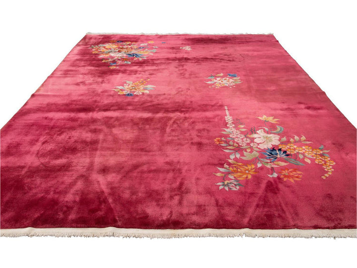 Vintage Art Deco Chinese Room size Wool Rug 10 X 13