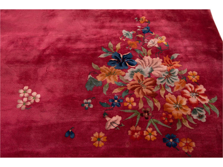 Vintage Art Deco Chinese Room size Wool Rug 10 X 13