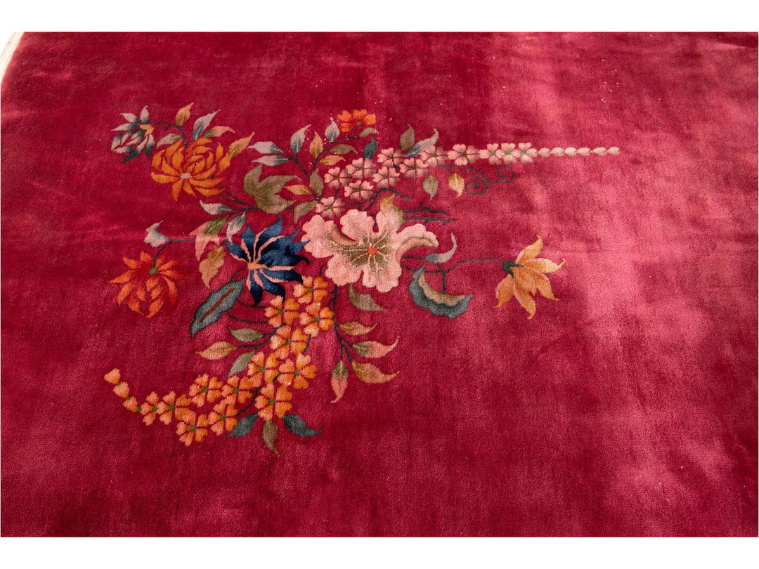 Vintage Art Deco Chinese Room size Wool Rug 10 X 13