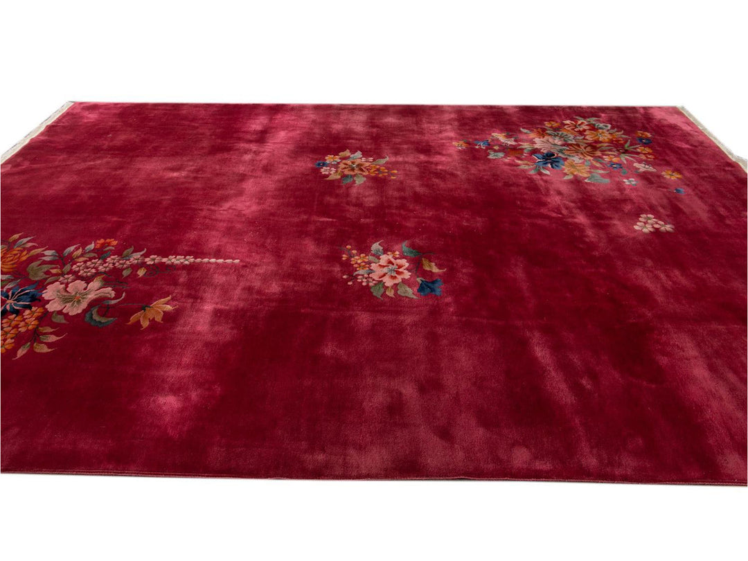 Vintage Art Deco Chinese Room size Wool Rug 10 X 13