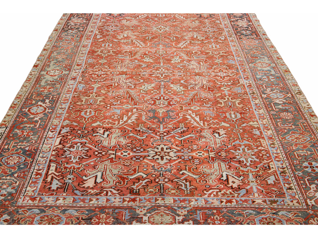 Antique Heriz Wool Rug 7 X 10