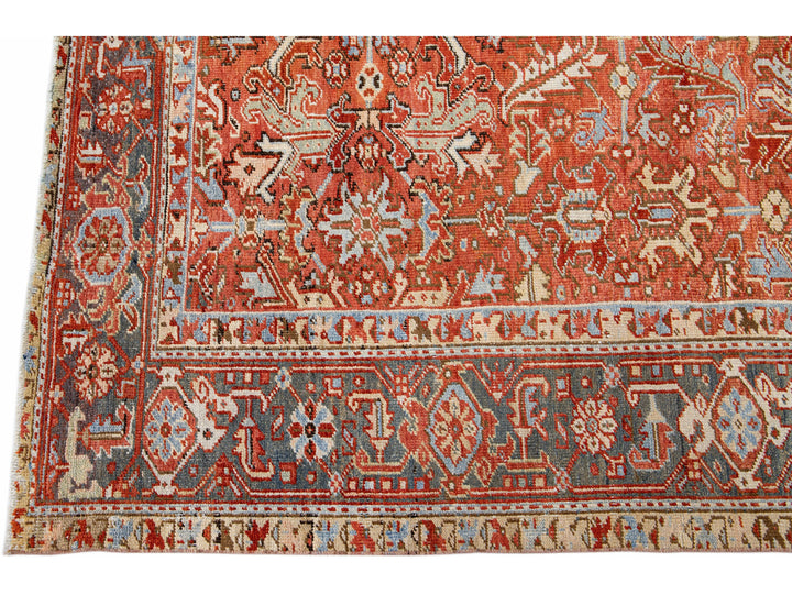 Antique Heriz Wool Rug 7 X 10