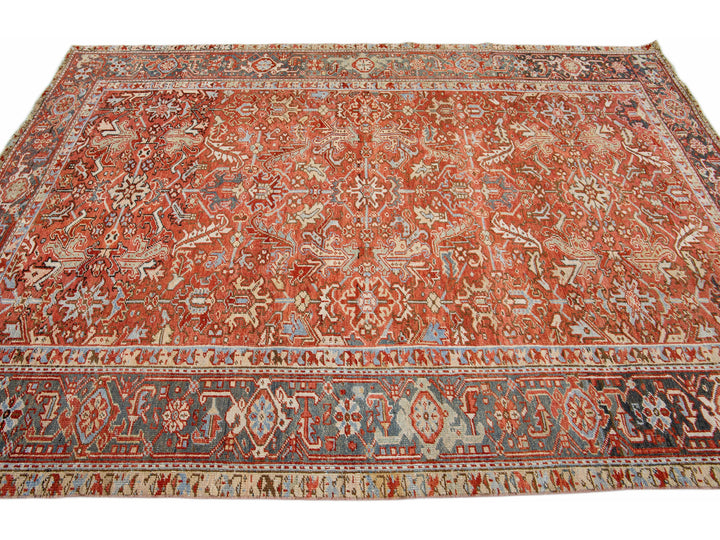 Antique Heriz Wool Rug 7 X 10