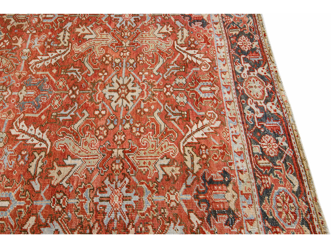 Antique Heriz Wool Rug 7 X 10