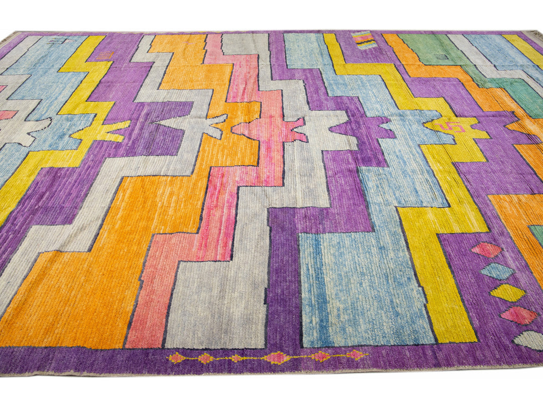 Modern Turkish Tulu Wool Rug 11 X 17