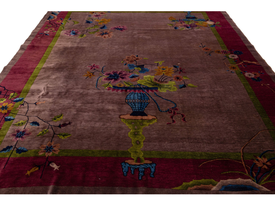 Antique Art Deco Chinese Rug 9 X 12