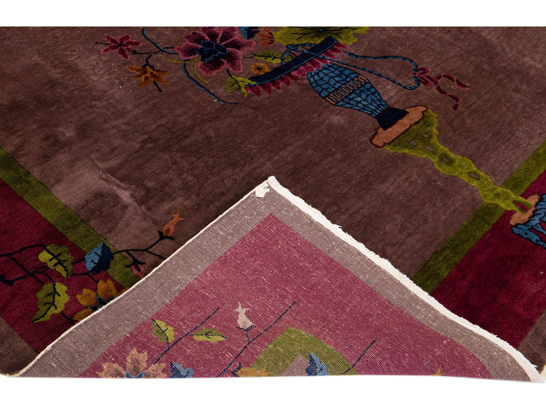 Antique Art Deco Chinese Rug 9 X 12
