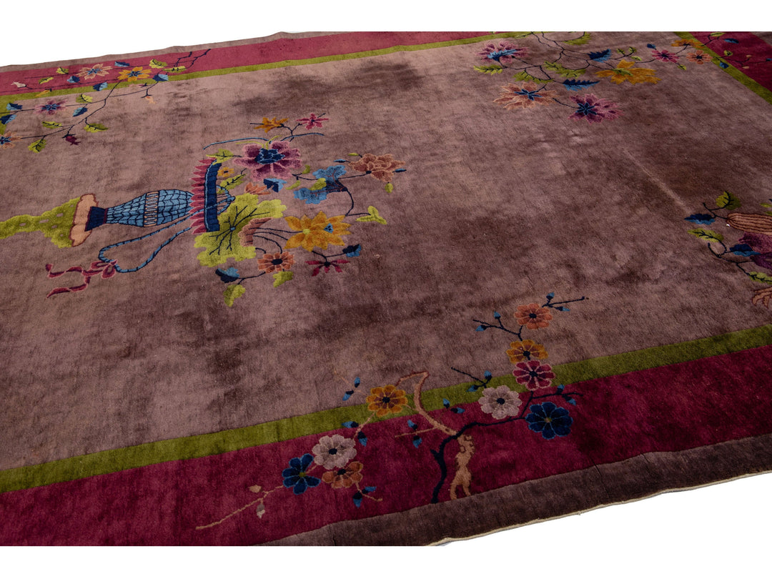 Antique Art Deco Chinese Rug 9 X 12