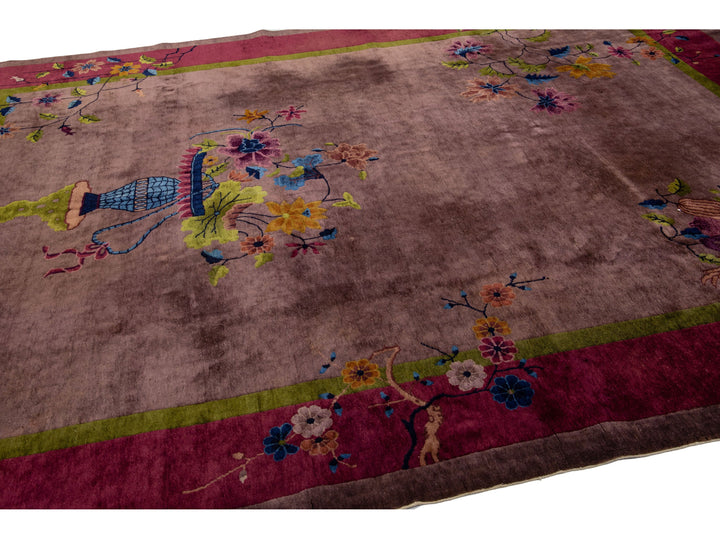 Antique Art Deco Chinese Rug 9 X 12