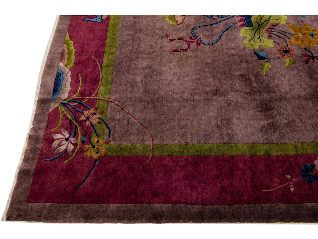 Antique Art Deco Chinese Rug 9 X 12