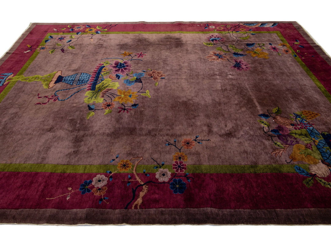 Antique Art Deco Chinese Rug 9 X 12