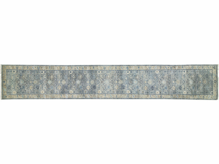 Modern Oushak Wool Runner 3 X 20