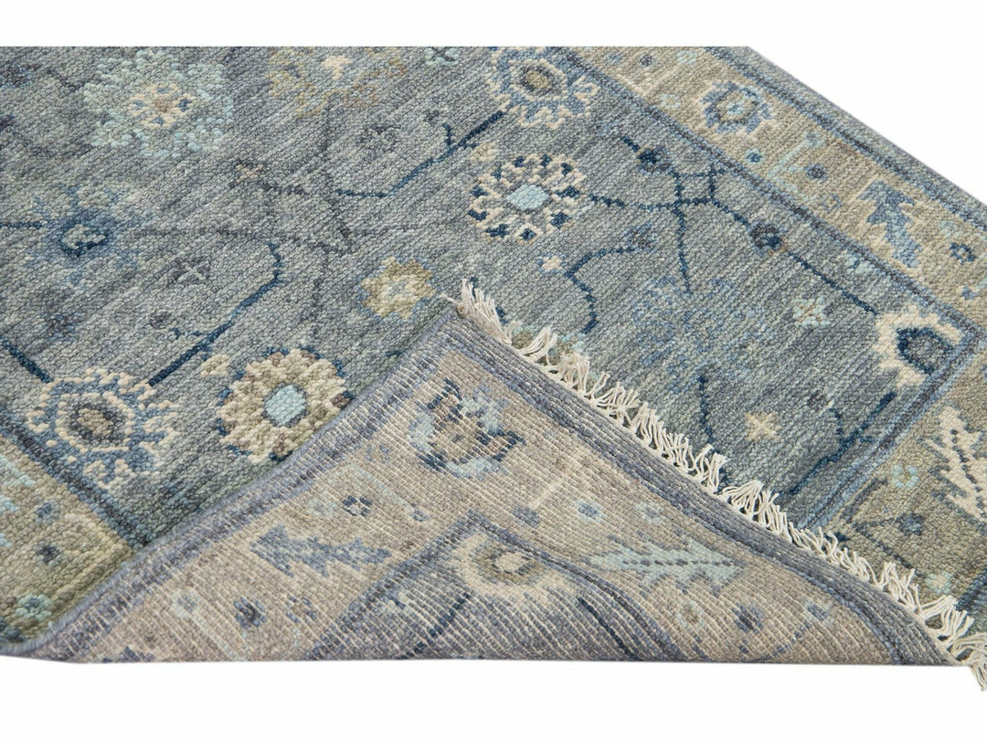 Modern Oushak Wool Runner 3 X 16