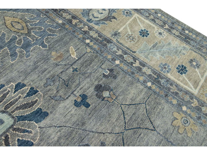 Modern Oushak Wool Rug 16 X 20