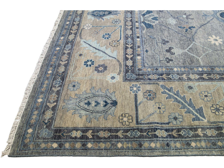 Modern Oushak Wool Rug 16 X 20