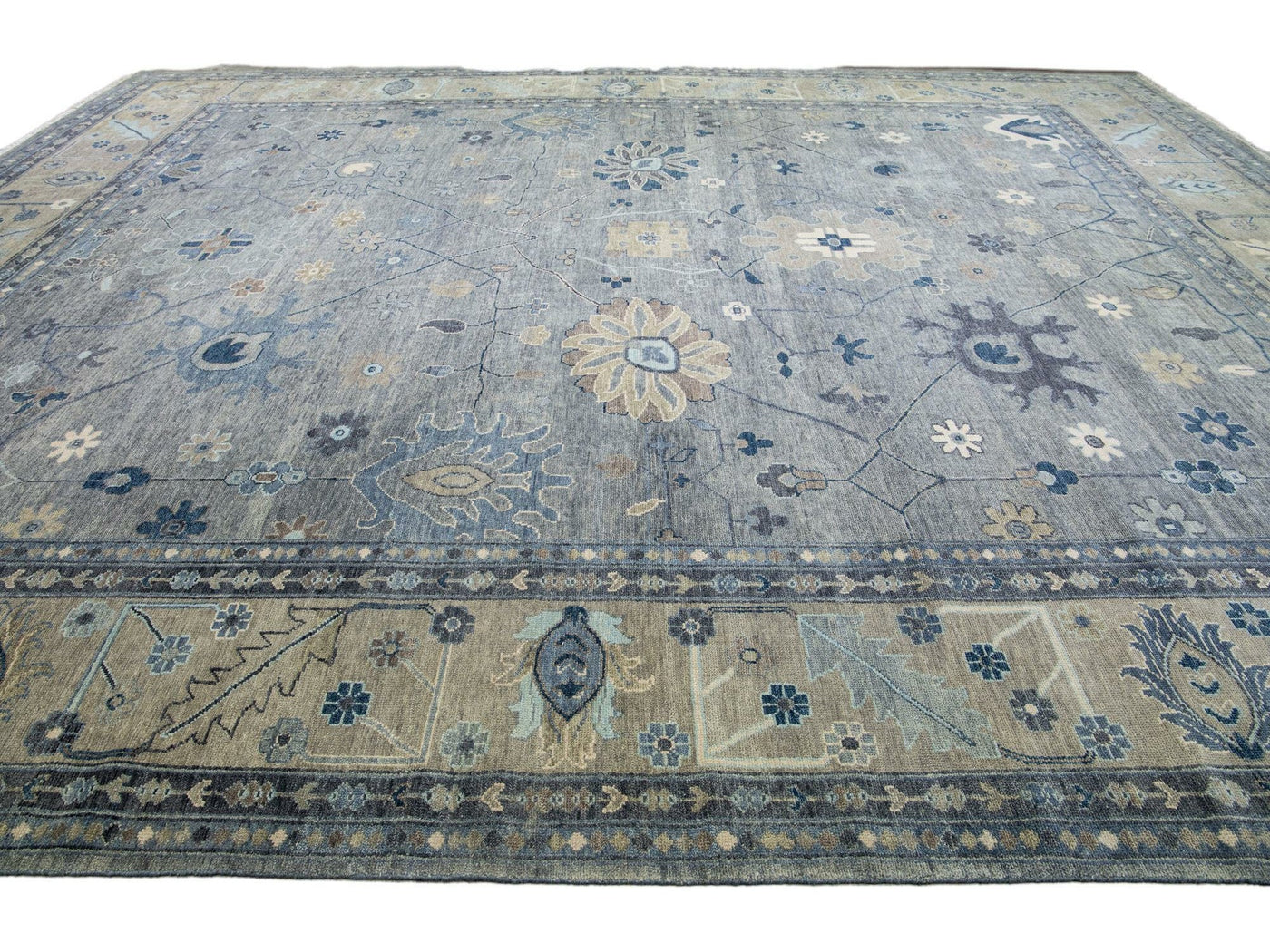 Modern Oushak Wool Rug 16 X 20