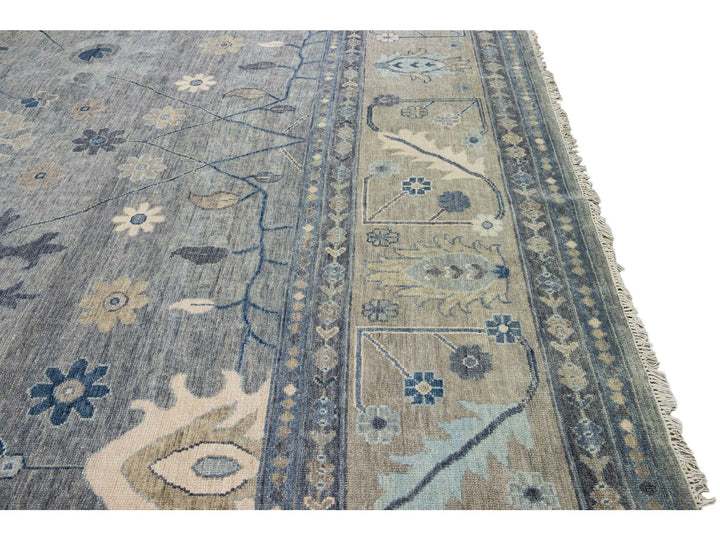 Modern Oushak Wool Rug 16 X 20