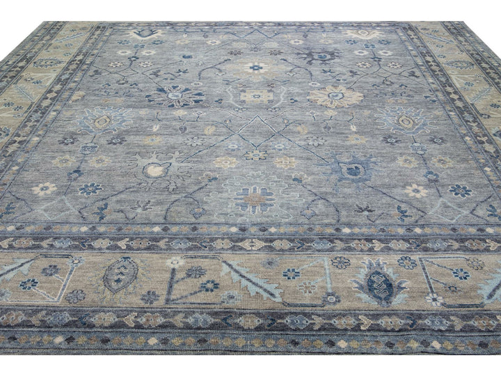 Modern Oushak Wool Rug 12 X 12