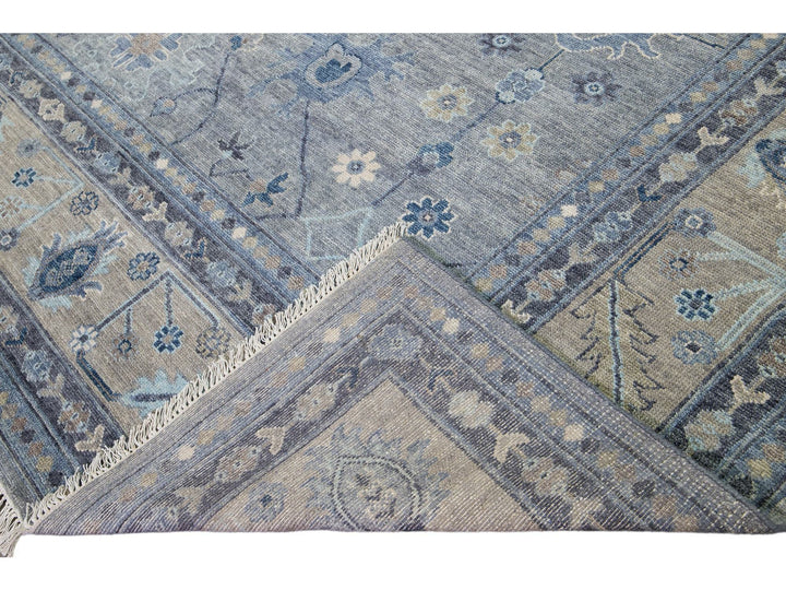 Modern Oushak Wool Rug 12 X 12
