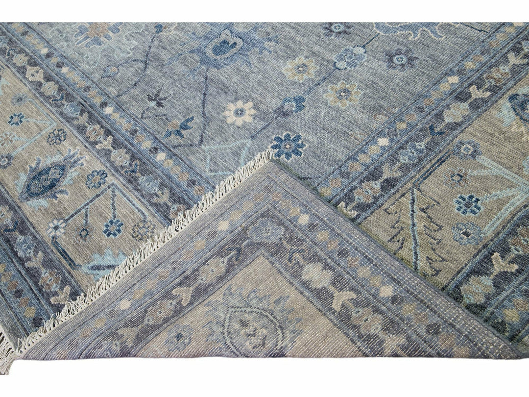 Modern Oushak Wool Rug 12 X 12