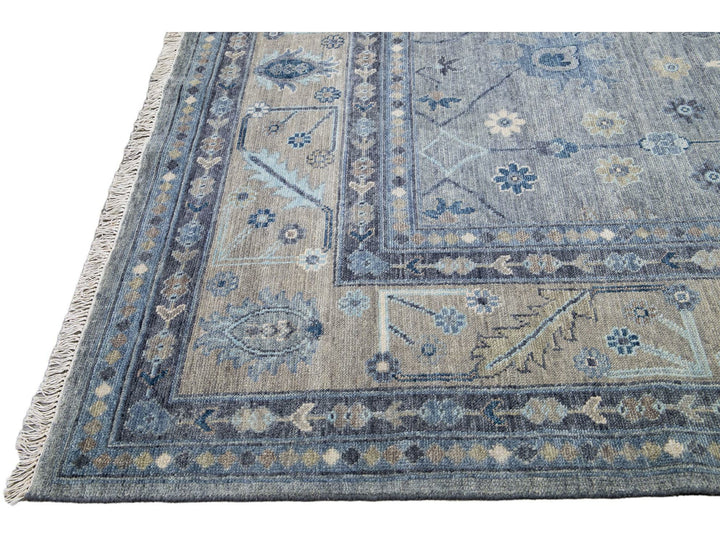 Modern Oushak Wool Rug 12 X 12
