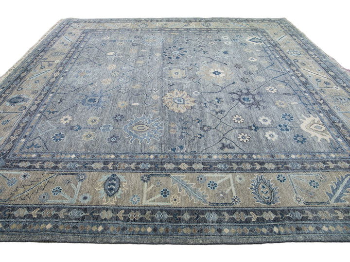 Modern Oushak Wool Rug 12 X 12