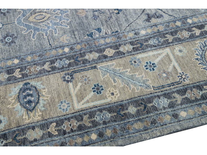 Modern Oushak Wool Rug 12 X 12
