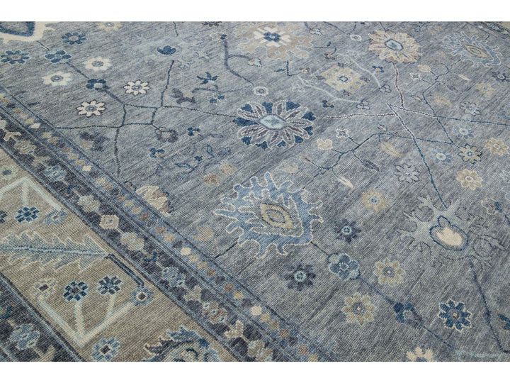 Modern Oushak Wool Rug 12 X 12