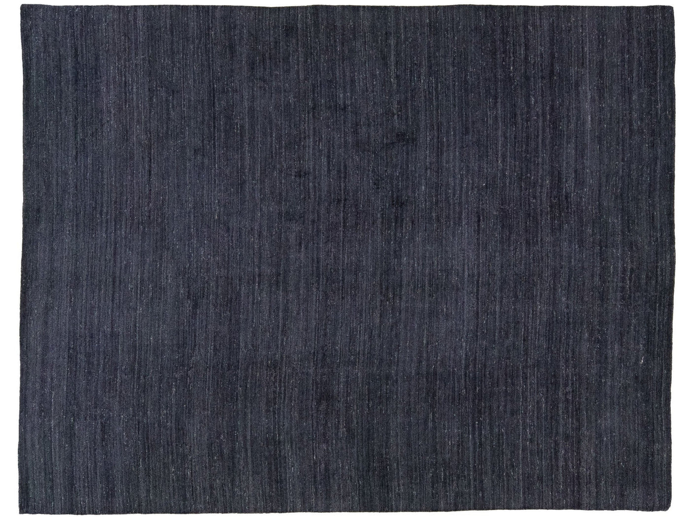 Modern Gabbeh Style Handmade Charcoal Wool Rug with Solid Motif