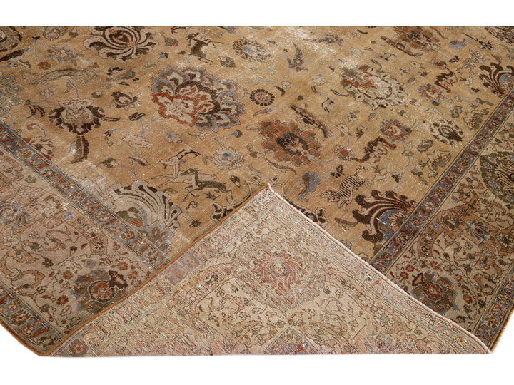 Antique Tabriz Wool Rug 11 X 15