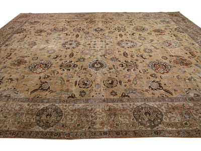 Antique Tabriz Wool Rug 11 X 15